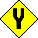 Leomarc_caution_fork_in_road_released2ublicdomain_openclipart
